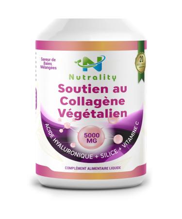 Nutrality Vegan Collagen Liquid Supplement - Premium 5000mg Hydrolyzed Collagen Peptides Silica Biotin Vitamin C D3 E - Healthy Skin Hair Nails Joints Muscles 500ml