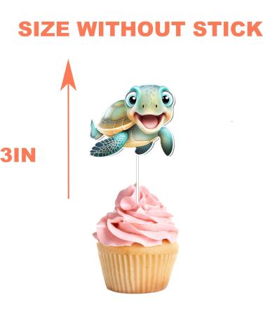 10 PCS Party Sea Turtles Cupcake Toppers - Add a Splash of Ocean Magic to Your Treats! Sea Turtles 1 - Buy Online on GoSupps.com