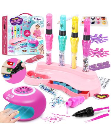 Kids Nail Polish Set for Girls - Nail Art Kit for kids Ages 7-12 - Girls Toys 8-10 - Non Toxic Nail Polish Girls stuff for Spa Manicure Birthday Gifts Toys for Girls Age 6 7 8 9 10 12 Years