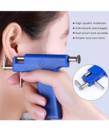 233PCS Ear Piercing Gun Kit with Hypoallergenic Needles for Salon & Home - Blue Gun with Crystal Studs - Buy Online on GoSupps.com