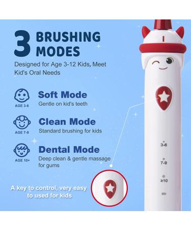 Kids Sonic Electric Toothbrush - Rechargeable, 3 Modes, Cartoon Design, USB Charging, 2 Brush Heads - Buy Online on GoSupps.com