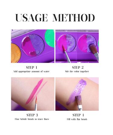 10 Colors Glow Face & Body Paint - Water-Soluble for All Skin Types | Halloween Festival Glow Party Supplies - Buy Online on GoSupps.com