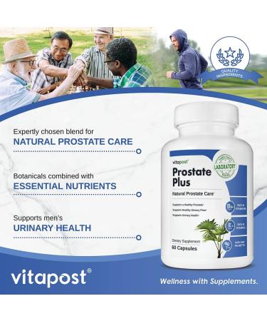 Prostate Plus: Natural Prostate Care Supplement for Men - Saw Palmetto, Vitamins & Minerals - 60 Capsules - Buy Online on GoSupps.com