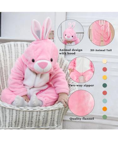 Doladola Baby Rompers Hooded Onesie | Toddler Jumpsuits Autumn/Winter Outfits | Pink Rabbit | 6-12 Months - Buy Online on GoSupps.com