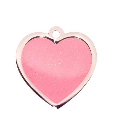 BWM Fashion Personalized Pet ID Tags Dog Tags | Dog Tag for Pets Laser Engraved & Personalised | ID Tags for Dogs & Cats | Durable Strong & Deeply Engraved - Large Heart Pink Large Pink