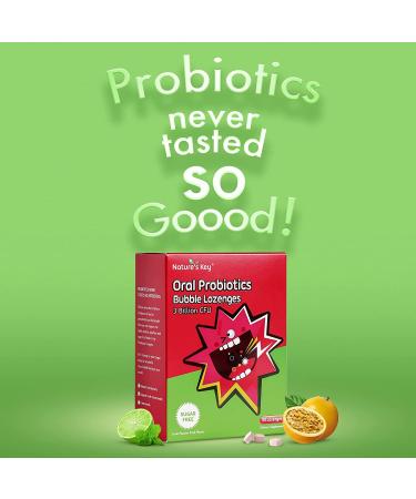 Nature's Key Oral Probiotic Bubble Lozenges - 3 Billion CFU Probiotics for Teeth, Gums, and Fresh Breath - 60 Count - Buy Online on GoSupps.com