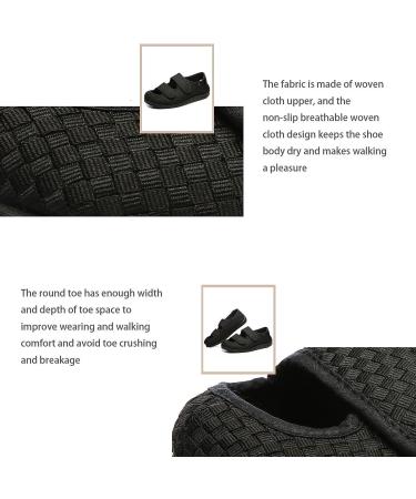 Yytcsjz Men's Adjustable Extra Wide Shoes for Arthritis & Swollen Feet - Black - Buy Online on GoSupps.com