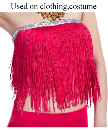 Lauthen.S 6 Chainette Fringe Trim Tassel Sewing Trim - Hot Pink (10 Yards) | DIY Craft & Latin Dress Decoration - Buy Online on GoSupps.com