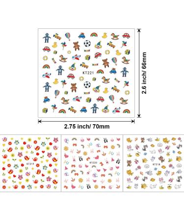 Konsait Nail Art Stickers for Kids - 600+ Designs, Self Adhesive, DIY Manicure Supplies for Children - Animal, Fruit, Dinosaur, Car, Flower Designs - Perfect for Birthday Parties and Nail Salons - Buy Online on GoSupps.com