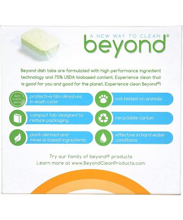 Beyond Natural Dishwasher Tablets - Fragrance & Dye Free - Certified Biobased - 32 Count - Buy Online on GoSupps.com