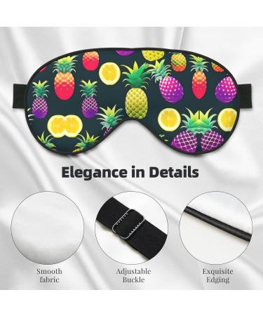 SSIMOO Colorful Pineapple Print Eye Mask - Double-Sided Soft & Light Blocking for Better Sleep Quality - International Shipping Available - Buy Online on GoSupps.com