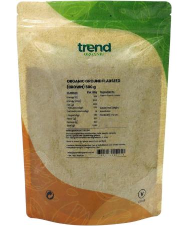 Trend Organic Ground Flaxseed (Brown) Milled Linseed Seeds High in Protein Rich in Fibre and Omega-3s Certified Organic Vegan GMO-Free No Additives No Preservatives Raw 500g 500 g (Pack of 1) - Buy Online on GoSupps.com