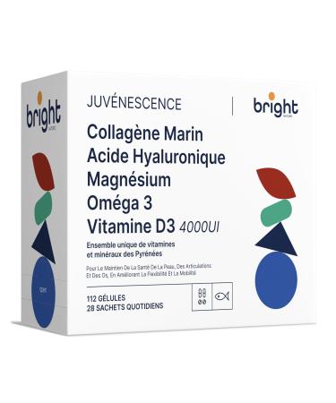Bright Naturo Vitamin D3 4000 IU + Magnesium + Omega-3 + Zinc Vitamin C Hydrolyzed Marine Collagen & Hyaluronic Acid Non-GMO PHYT