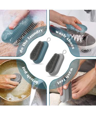 WACURRENTHYD 2PCS Nail Brush - Heavy Duty Durable Stiff Bristle Hand Scrub for Cleaning Fingernails - Includes Adhesive Hooks - Grey Blue - Buy Online on GoSupps.com
