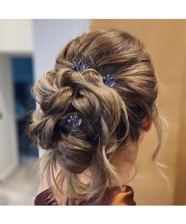 Asooll Gold Flower Bridal Hair Pin Set - Rhinestone Crystal Headpiece for Women and Girls - Buy Online on GoSupps.com