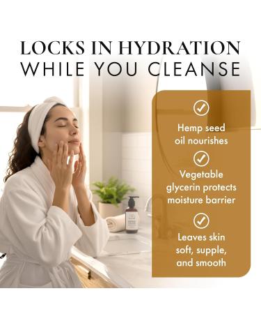 ELLA PURE Peptide Face Wash for Mature Skin Anti-Aging Facial Cleanser to Reduce Wrinkles & Improve Firmness Gentle & pH Balanced for Women Over 40 with Hemp Seed Oil 4oz - Buy Online on GoSupps.com