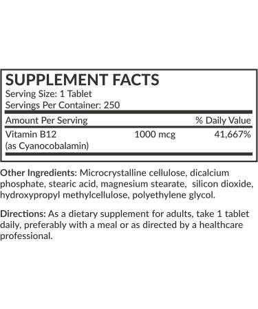 Futurebiotics Vitamin B12 1000mcg Vegetarian Friendly Non-GMO 250 Tablets - Buy Online on GoSupps.com