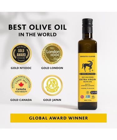 Terra Delyssa First Cold Pressed Extra Virgin Olive Oil Single Sourced 500 ML Dark Glass Bottle (17 fl. oz) - 1 Pack Certified Kosher. Non-GMO Naturally Rich in Antioxidants and Polyphenols - Buy Online on GoSupps.com
