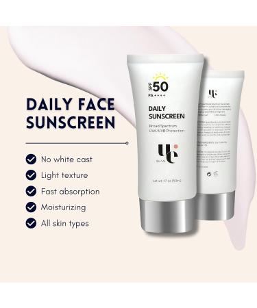 UV Clear SPF 50 Sunscreen - Zinc Oxide Broad Spectrum Protection Non-Greasy Water Resistant TSA Friendly - 1.7 oz - Buy Online on GoSupps.com