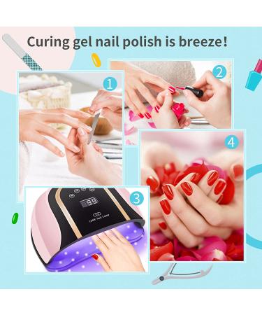 Rose Hermosa 160W UV LED Gel Nail Lamp - Professional Nail Dryer for Home Salon with 54 Lamp Beads - Buy Online on GoSupps.com