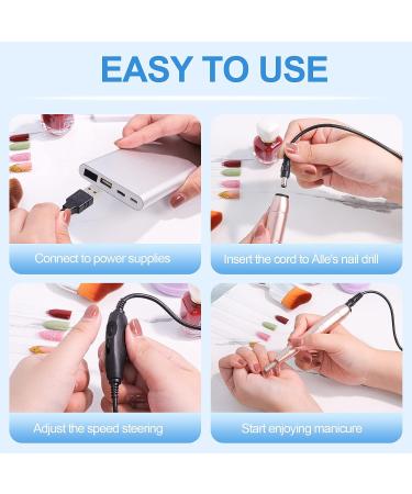 Nail Drill USB Cord Replacement Speed Control for MelodySusie, COSITTE, YaFex, AIRESS, Alles Bestidy, Sanie, Asalle, OVX, Cattino, Subay - 8.2ft Corded Electric Nail Drill Manicure Pedicure Filer Efile - Buy Online on GoSupps.com