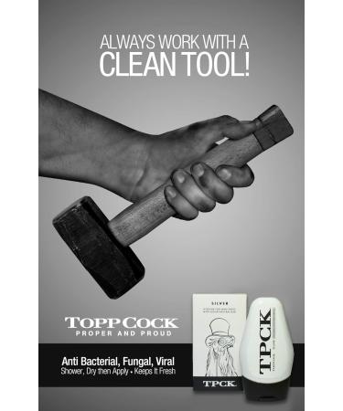 TPCK ToppCock Silver Leave-On Hygiene Gel - 90ml (Pack of 2) | Odor Neutralizer & Moisturizing Body Hygiene for Men - Buy Online on GoSupps.com