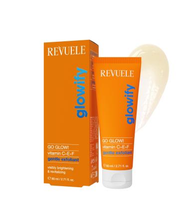 REVUELE Gommage Visage Go Glow! Doux Vitamines C+E+F Gel Exfoliant aux Microcristaux Illumine et Uniformise le Teint R vitalisant et Antioxydant 80 ml