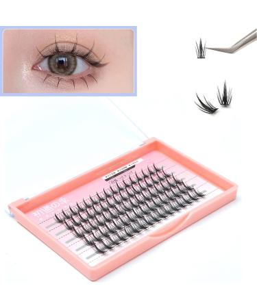 Eyelash Extension Kit D Curl Lash Clusters Mixed Length Cluster Fake Lashes 80 Pieces Reusable Eyelashes Extension Supplies False Lashes for Beginners