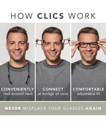 Clic Magnetic Reading Glasses for Men & Women - Manhattan Black 3.0 Magnification Computer Readers - Buy Online on GoSupps.com