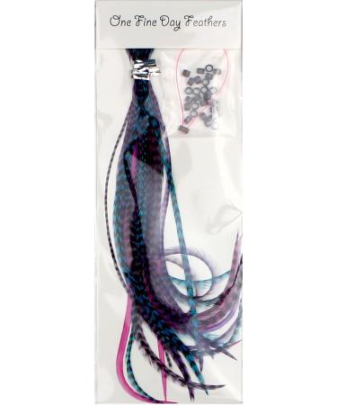 25 Real Feather Hair Extensions Short Skinny 7-9 inch (18-23cm) + Rings/Loop - Berry - Buy Online on GoSupps.com