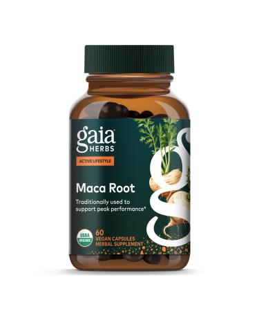 Gaia Herbs Maca Root - Caffeine-Free Energy Supplement - Traditionally Used to Support Healthy Energy & Stamina* - Made with Organic Maca Root (Lepidium meyenii) - 60 Vegan Capsules (60 Servings) Retail