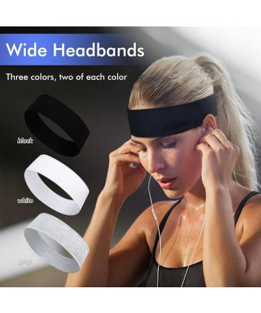 Sularpek 6 Pack Yoga Head Bands | Elastic Hair Bands for Women | Soft & Stylish Black & White Headbands for Yoga & Fitness - Buy Online on GoSupps.com