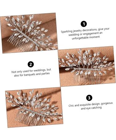 VINTORKY Hair Comb Bridal Flower Headpiece Hanfu Chinese Chignon pin Flower Hair Clips for Women Chinese Hair pin Hair Side Combs Leaves Headpiece Slide Combs Bride Rhinestones Wedding Iron - Buy Online on GoSupps.com