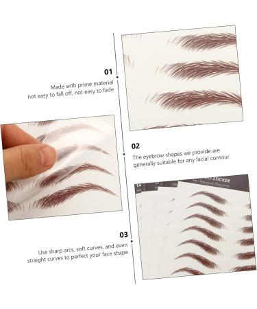 SOESFOUFU Eyebrow Decals 4 Sheets Waterproof Eyebrow Stickers Hair Decals 4d False Eyebrows Cosmetics Post Paper 6d Make up 21x14.8cm Brown - Buy Online on GoSupps.com
