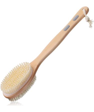 Double Sided Shower Brush | Long Handle Back Scrubber and Bath Brush - Buy Online on GoSupps.com