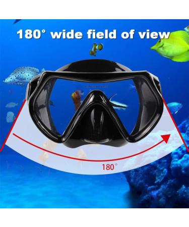 Snorkel Mask Set for Adults and Youth - Diving Mask with Full Dry Snorkel & Swim Goggles for Snorkeling, Scuba Diving, and Swimming - Black - Buy Online on GoSupps.com