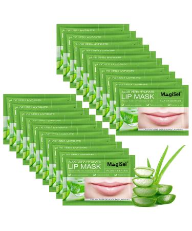 RedOceansM Lip mask pads aloe vera lip mask 20 pieces moisturizing lip mask for day and night lip care moisturizing lip sleeping mask lip scrub mask skin moisture