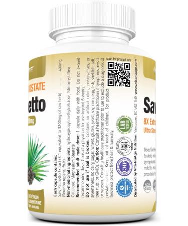 Vita-Age Nutrition (2PACK) Saw Palmetto 8X Ultra Strength Extract 3200mg 100 Count prostate support for urinary health and wellness May Help Block DHT - Buy Online on GoSupps.com