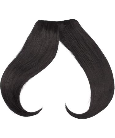 Side Clip In On Bangs Fringe Hair Extension One Piece Synthetic Slanted Fringe Hairpiece Hair Accessories For Womens Dark Black Dark Black Slanted Bangs - Buy Online on GoSupps.com