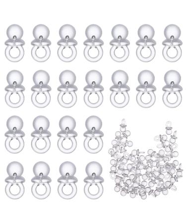 Milists 50 pieces of pacifier party gifts for toddlers pacifier for newborn pacifier made of acrylic pacifier for toddlers for newborn pacifier section baby white hairpin