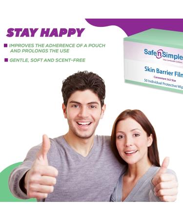 Safe n' Simple Skin Barrier Wipes - 50 Large 2x2 Film Wipes - Skin Prep & Protection - Medical Adhesive Remover - Buy Online on GoSupps.com