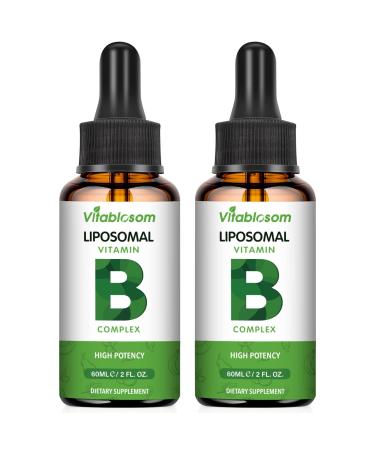 Liposomal Vitamin B Complex Sublingual B Complex Vitamin Supplement Vegan All B Vitamins Including B12 B1 B2 B3 B5 B6 Folic Acid and Biotin Support Healthy Production & Immune System- 4.0 oz 4 Fl Oz (Pack of 2)
