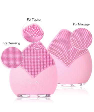 Sunmay Leaf Face Cleaning Brush & Massage Device Soft Silicone Timer & Memory Function Light Pink - Buy Online on GoSupps.com