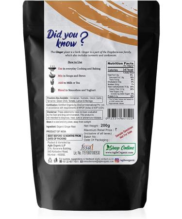 QURA Organic Ginger Powder - 200gms (Adrak Powder/Sunth) - Daily Spices - Perfect for Tea | Honey | Juices - Buy Online on GoSupps.com