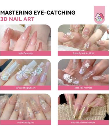  Saviland SAVILAND 3D Gel Nail Art Kit 3D Gel Carving Clear/Pink/Silver with Brush Sculpture Modeling Patterns for Decoration Strengthening Nails Nail Art Design - Buy Online on GoSupps.com