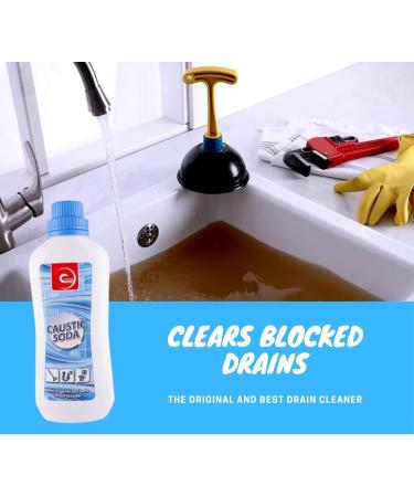 Drain and Plug Unblocker Effectively Removes Blockages Liquid Cleaner for Blocked Drain Pipes in Sinks or Shower Traps -2 x 350ml & 12 Pack Drain Sticks - Buy Online on GoSupps.com
