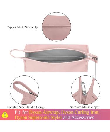 PU Leather Travel Case for Dyson Airwrap Styler - Waterproof Organizer Bag for Shark FlexStyle Attachments - Pink - Buy Online on GoSupps.com