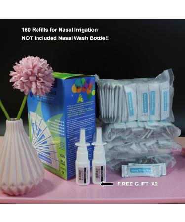 160 Refills Nasal Rinse Mix + 2 Nasal Sprayer - Neti Pot Salt for Sinus & Nose Wash - Buy Online on GoSupps.com