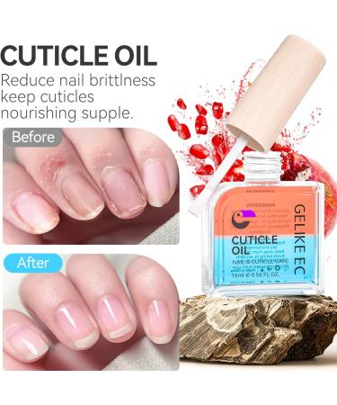 Gelike EC Cuticle Oil For Nails - Natural Pomegranate Smell Essential Oil Blend of JOJOBA Oil and Vit E Smooth and Nourishing Nails 16ml 01 - Pomegranate - Buy Online on GoSupps.com