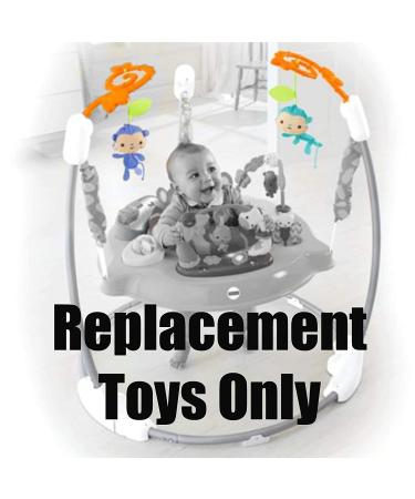 Fisher-Price Roarin' Rainforest Jumperoo CBV63 Replacement Toys - Orange Vines & Blue Monkeys - Buy Online on GoSupps.com